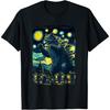 Catzilla Gruselige Nacht im Van-Gogh-Stil - Lustiges Kätzchen & Katze T-Shirt
