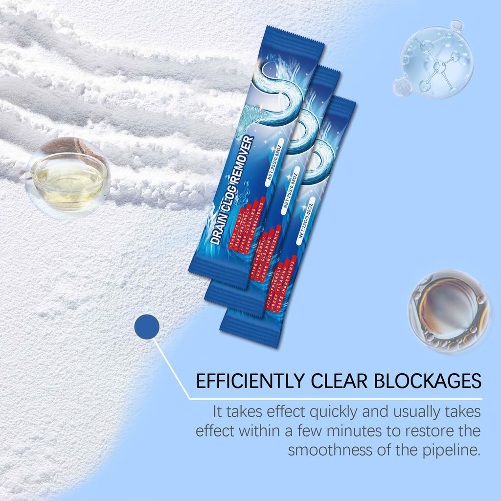 Jue-Fish Pipe Dredge Powder Pipeline Dredging Sink Deodorizer Drain Openers Powerful Clog Removal Unclogging Powder For Toilets Bathroom
