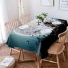 Halloween Haunted House Bats Moon Waterproof Tablecloth Party Decor Reusable Kitchen Dining Tablecloth Halloween Decorations
