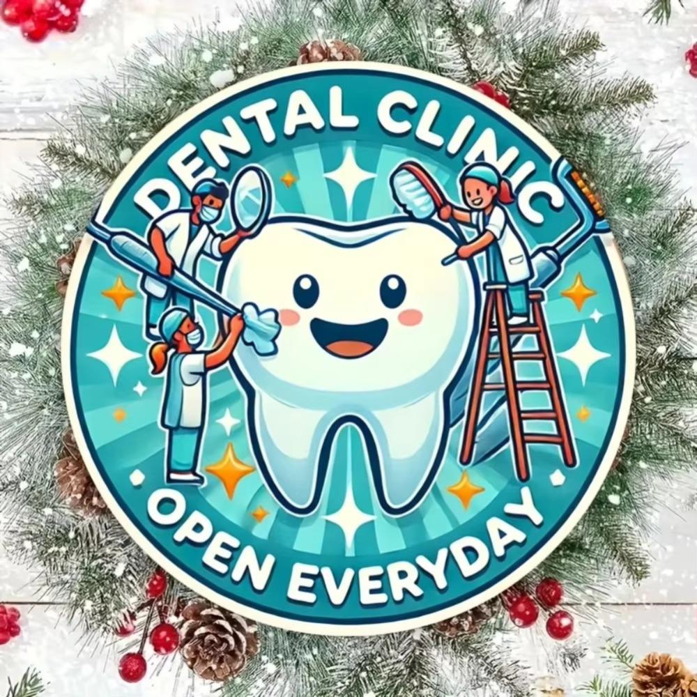 Винтажное Металлическое Настенное Искусство  Зубы  Декор Стоматологического Кабинета Мультяшный Знак Стоматолога 40x30cm белый