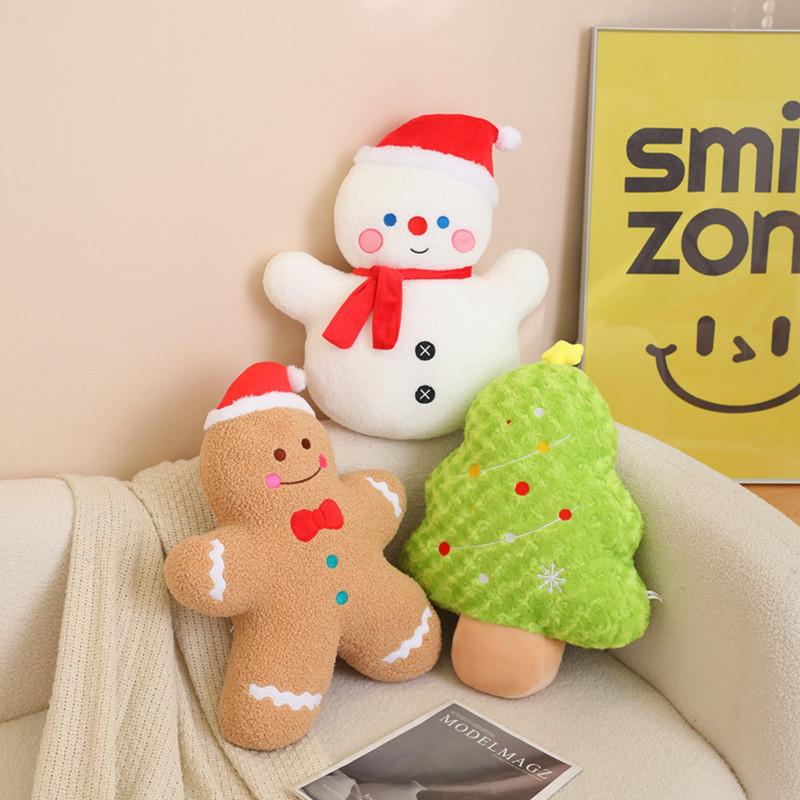 Christmas Tree Snowman Gingerbread Man Plush Toy Cute Cartoon Kid Gift Holiday
