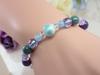 Larimar Charoite Bracelet Lavender 34 D9 [LARIMARMJ] Large Aurora-colored Amethyst/Burmese Jade/Aquamarine