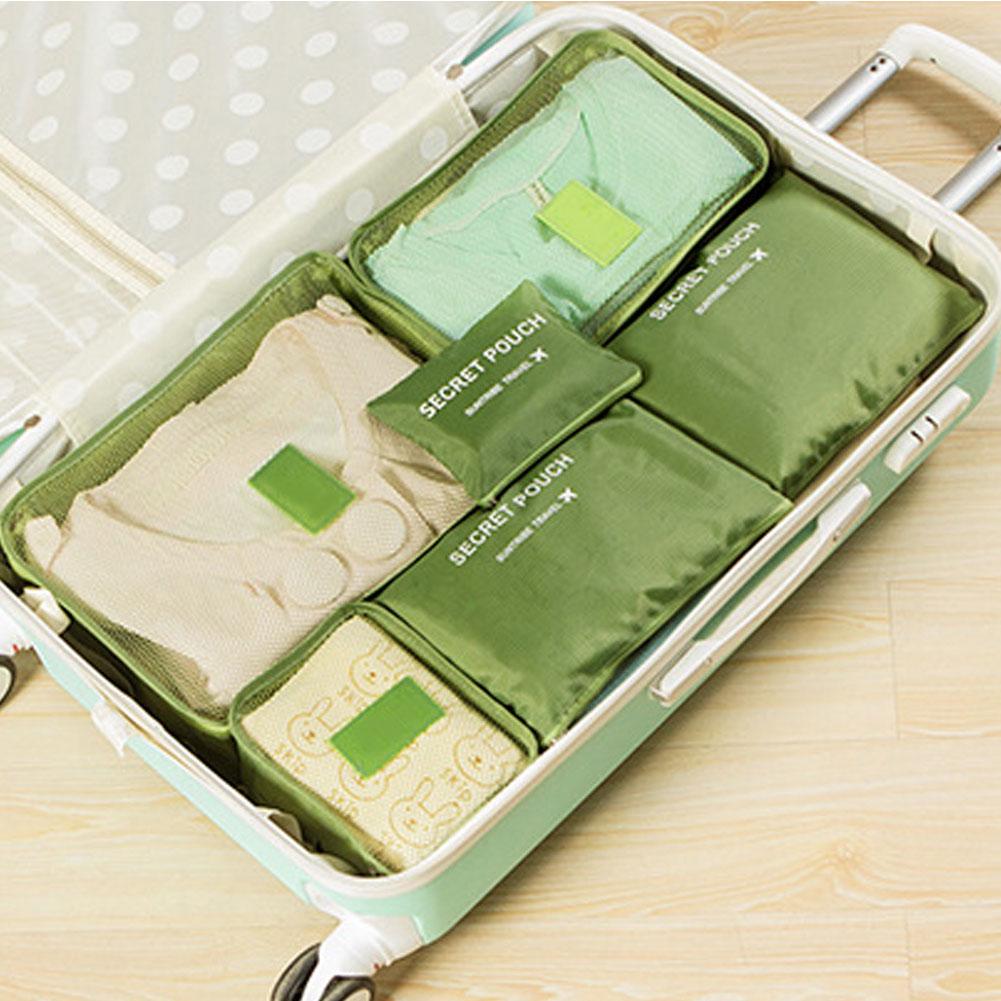 Travel Waterproof Nylon Zipper Mesh Storage Bag Set For Clothes Pouch Luggage Organizer Container