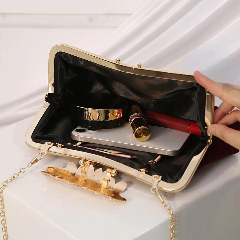 Modische Damen-Handtasche Diamant-Design Zarte Abendtaschen Dinner Jubiläum Hochzeitsfeier Clutch-Taschen mit langer Kette