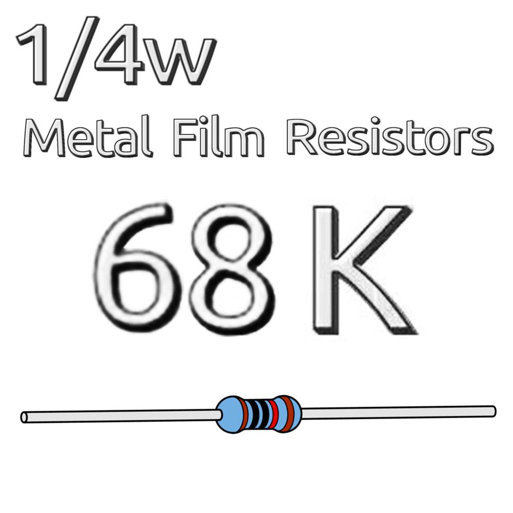 200 bucăți 1/4W .25 wați 1% rezistență cu peliculă metalică 68K 75K 82K 91K 100K 110K 120K 150K 180K 200K 220K 240K 270K 300K 300K 300K 300K 300K 300K 300K 300K