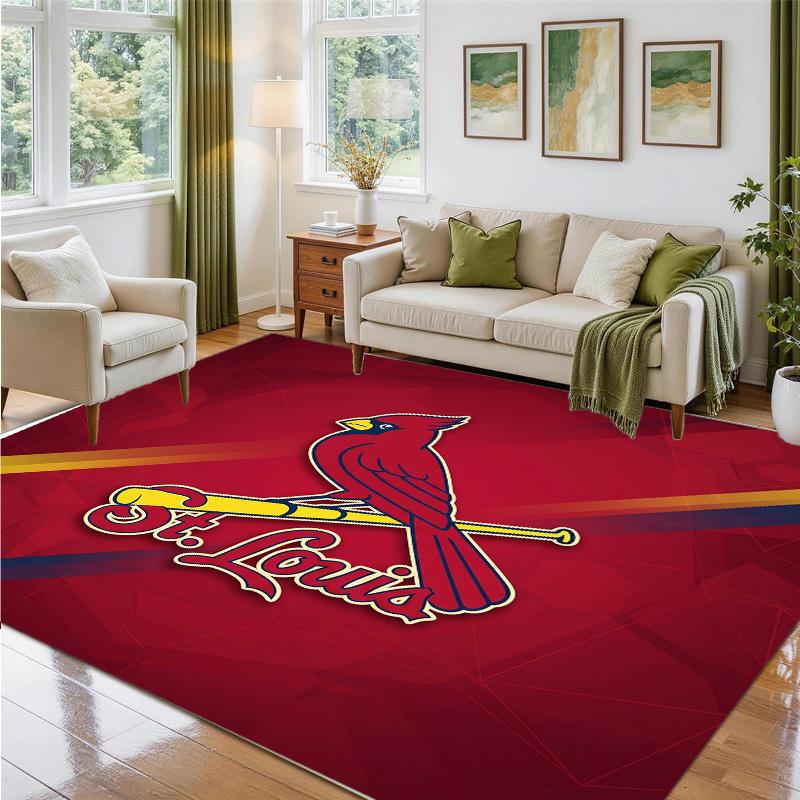 St. Louis Cardinals Design Crystal Velvet Rug Soft Decorative Mat for Bedroom Entrance