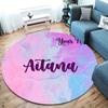 Aitana Custom Name Round Area Rug,Carpet Rug for Living Room Bedroom Sofa Playroom Decor,Non-slip Floor Mat