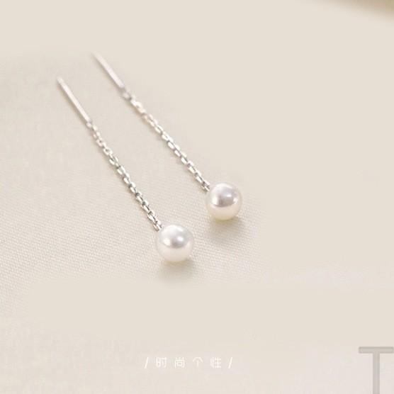 

S999 Чистый Серебряный Пресноводный Жемчуг Серьги Женские Модные Темпераментные Универсальные Серьги-подвески Длинные Серьги-Кисточки