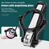 Nail Clipper With Magnifying Glass Sharp Ultra Precision Blade For Thick Nails Smooth Cutting For Manicure Pedicure Repair At Home