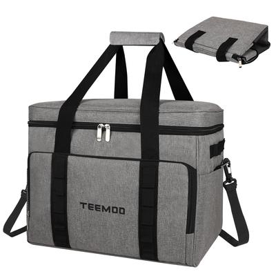 TEEMOO 33L Isolierte Kühlbox Groß Faltbar Stärkste Kühlung Kalt und Handheld oder Schulter Perfekt für Freizeit und Sport Graue Box, Kapazität, Lagerung,
