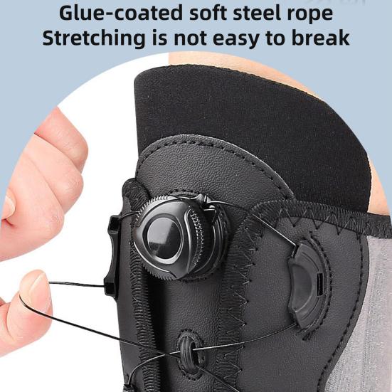 Adjustable Ankle Brace with Dual Aluminum Splints Ankle Stabilizer Knob-Controlled Compression X-Type Restraint Belt for Sports Injury Recovery