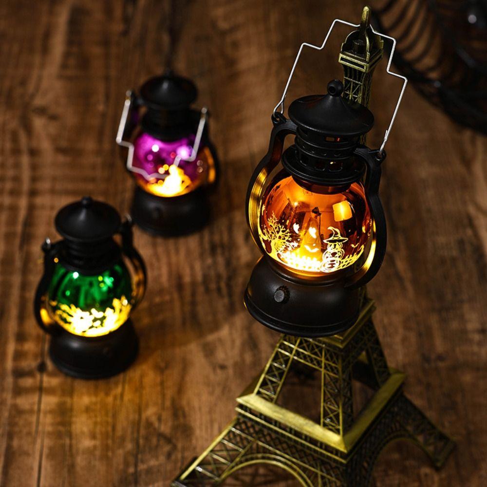 

Scary Small Oil Lamp Colorful Ghost Lamp Wear-resistant Halloween Pumpkin Lantern Party