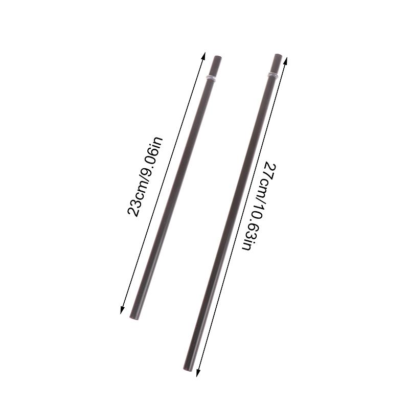 12Pcs 23/27Cm Long Hard Plastic Straws With 1 Straw Brush Reusable Black Straws Tumbler Replacement Straws Cup Accessories