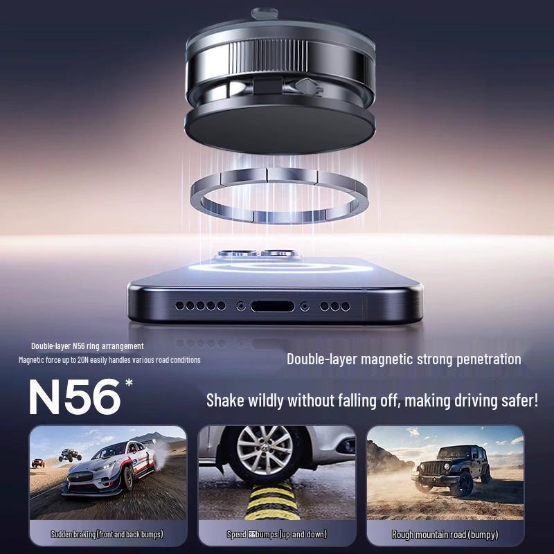 2025 Rotating Magnetic Phone Holder for Cars - Universal Suction Cup, Multifunctional Design