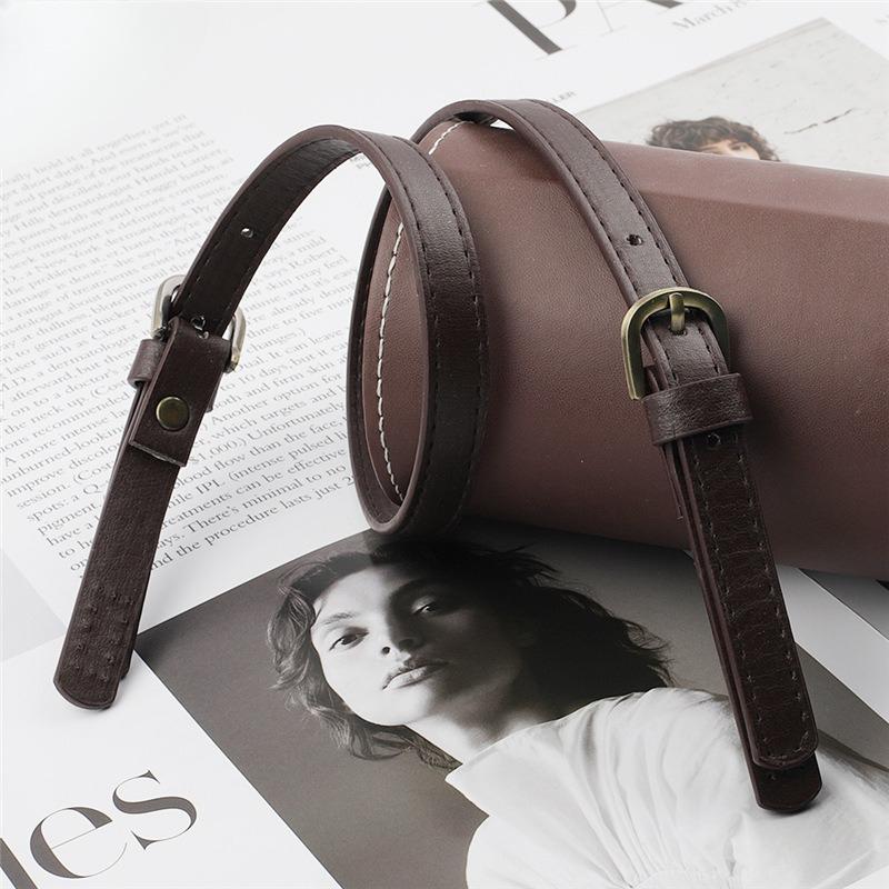 1 Stück Abnehmbarer Leder-Taschenriemen mit Doppelschnalle, Geprägter Crossbody-Schultertaschenriemen aus PU-Naht, DIY Handgefertigter Taschenriemen