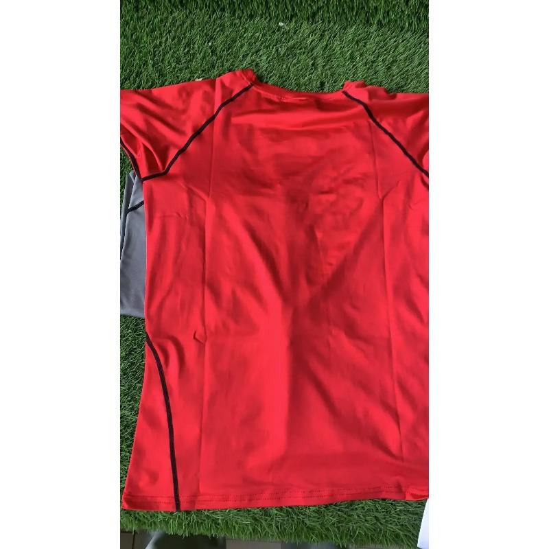 Men Short-Sleeve Compression T-Shirt Breathable Quick-Drying Elasticity Spider Bleach Print Running Cycling Gym Workouts Shirts