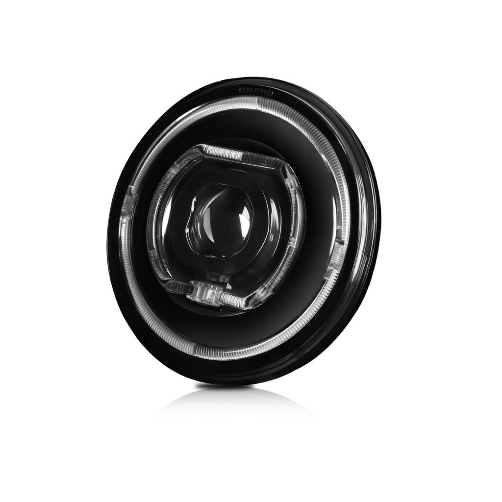 7 Inch Round LED Headlight Motorcycle Light H4 Connector with 4 Illumination Modes Fits for Jeep Wrangler