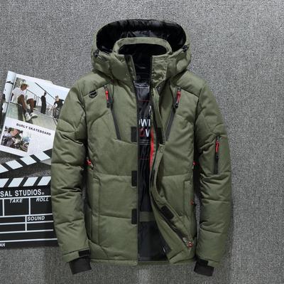 Winter Warm Fashion Men's Down Jacket Snow Parkas Male Warm Hooded Windproof Winter Down Jacket Outerwear