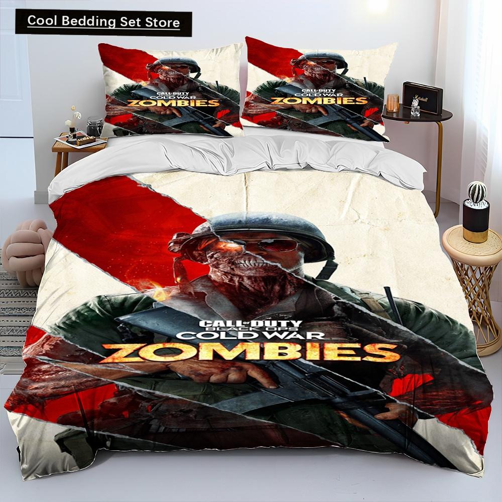 3D-Druck Spiel Call of Duty Bettdecke Bettwäscheset, Bettbezug Bettset Steppdecke Kissenbezug, King Queen Size Bettwäscheset Kinder