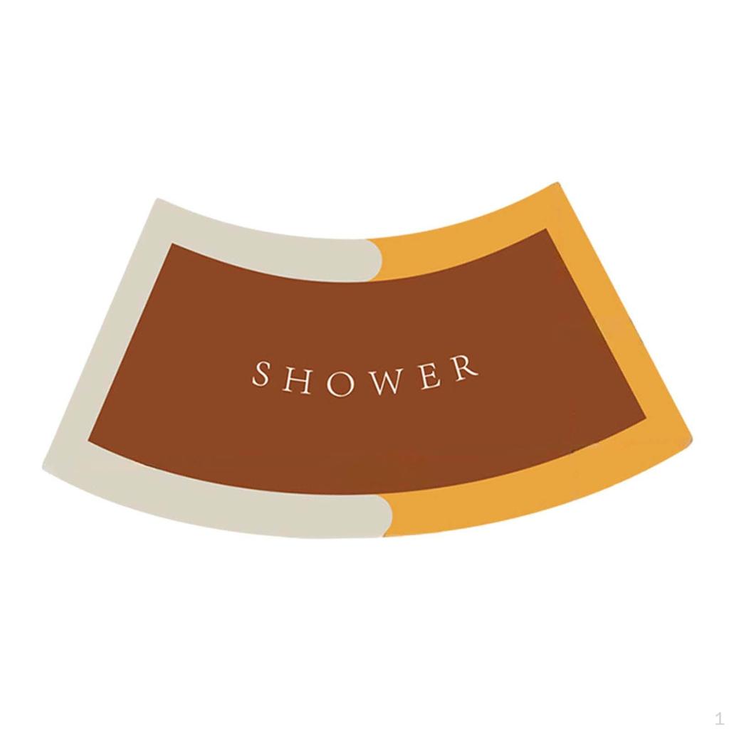 Curved Bath Mat, Toilet Non-Slip Bathtub Floor Rug for Quadrant Shower Cubicle,