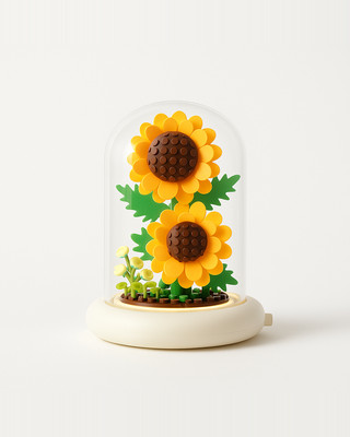 Fleur(LED) Jouets éducatifs en blocs de construction, cadeau romantique pour fille