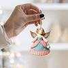 6/12/24PCS 2D Retro Christmas Angel Handmade Christmas Pendant - With Flowers And Star Patterns, Perfect Christmas Decorations