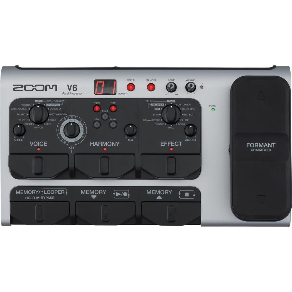 Zoom V6-SP Vocal Effect Pedal Formant Control Harmony Looper 10 Studio-Grade Effects for Studio and Live Performance