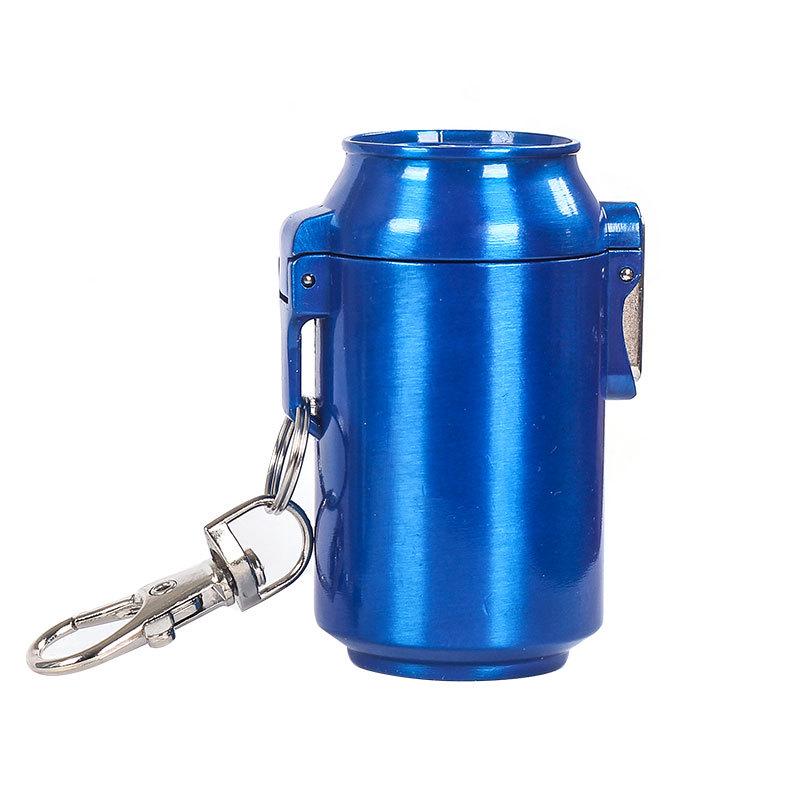 Stylish Metal Portable Ashtray & Cigarette Case with Pop-Top and Carabiner