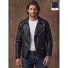 European and American style men's PU leather jacket locomotive jacket lapel oblique zipper jacket autumn casual men's clothing
