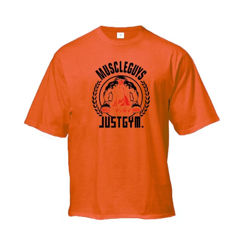 Muscleguys Men's Fitness Training Short-sleeved Summer Mesh Quick-dry Thin Casual Sports T-shirt