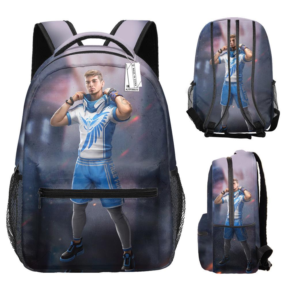 Harajuku Kpop Youthful Novelty School Bags Unisex Free Fire Travel Bags 3D Print Oxford Waterproof Notebook Shoulder Backpacks