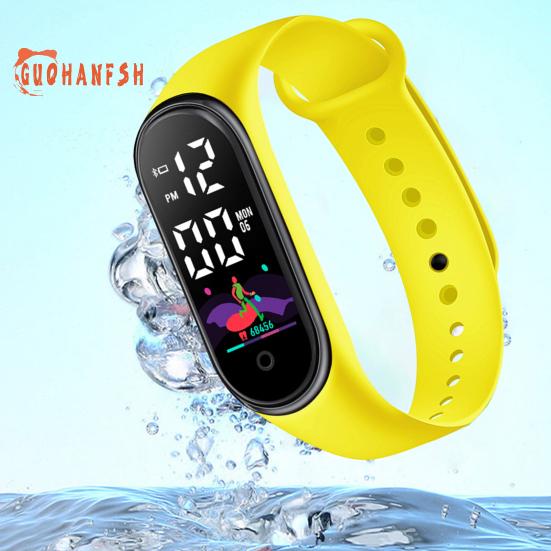 Fashion Sports Bracelet with LED Display, Rounded Dial, Adjustable Silicone Strap, Digital Watch
