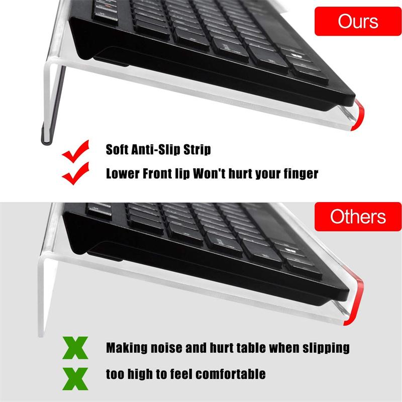 Keyboard Display Stand Laptop Stand Keyboard Riser Notebook Computer Keyboard Feet Acrylic Adjustable Tilting Keyboard Lifter