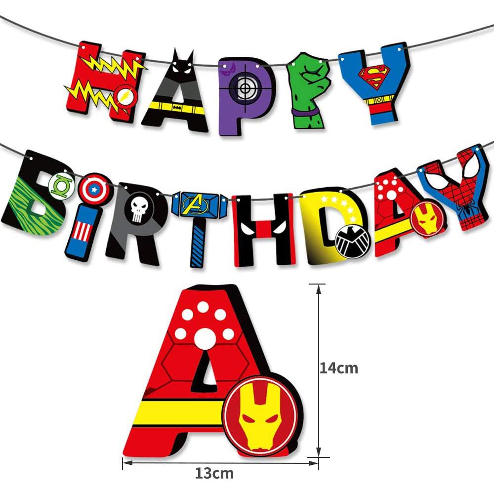 38Pcs Superhero Themed Party Supplies Avenger Birthday Party Decor for Children