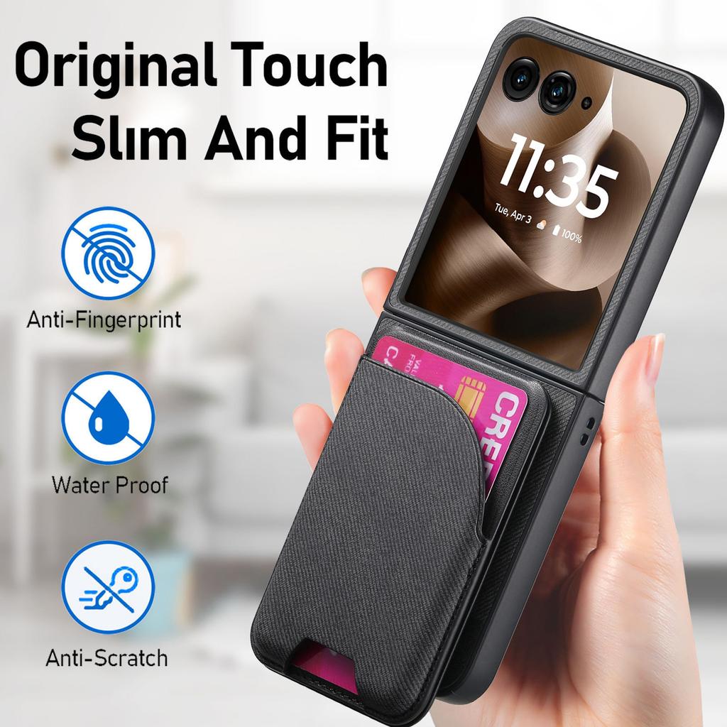 Wallet Card Holder Bracket Phone Case for Motorola Razr 60 50 40 Ultra Moto Razr 40 50 60 Magnetic Card Case Leather Cover