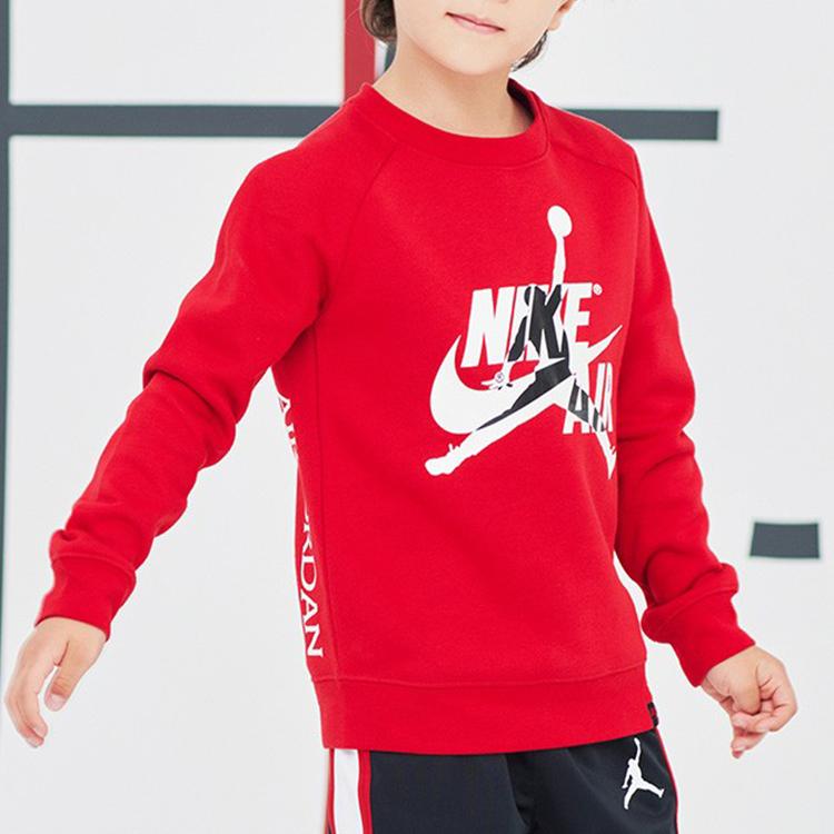 Jordan Fleece Lined Logo Pullover Sweatshirt Kids tops Jester-Red JD2032212GS-002