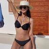 2025 Sexy Black Three-Piece Bikini with Padded Underwire for Small Busts - European and American Style