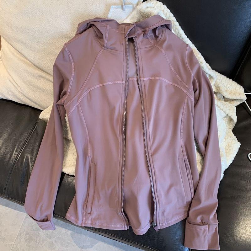 

2026 Slim Fit Hooded Jacket Windproof Stand Up Collar Fitness Sports Jacket Hoodies Women Outwear Chic Coats M фіолетовий