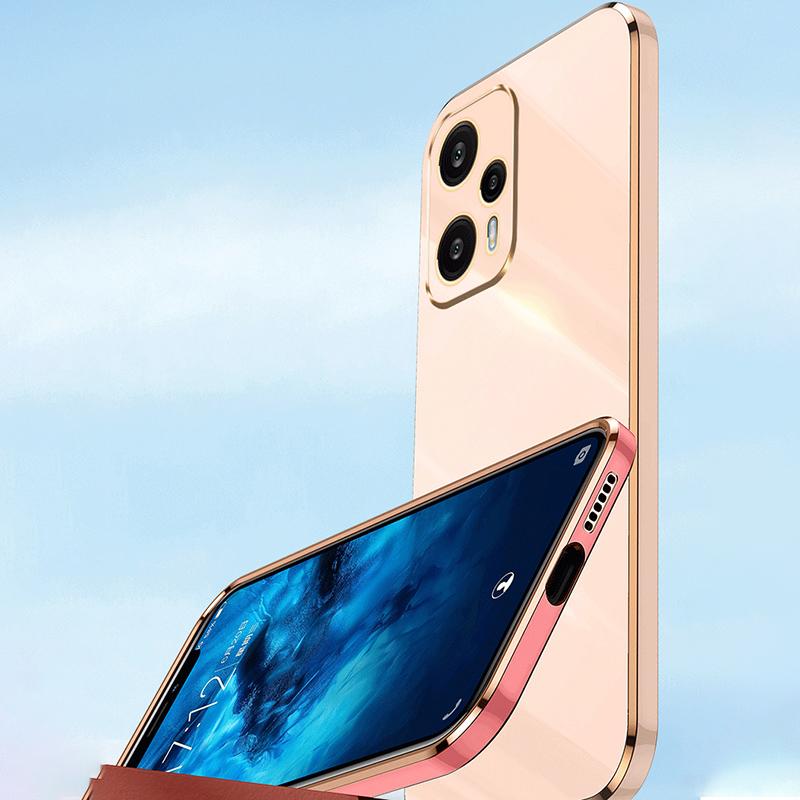XINLI For Xiaomi Redmi Note 12 Turbo/Poco F5 5G Precise Lens Cut-out TPU Phone Case Electroplated Drop-proof Cover
