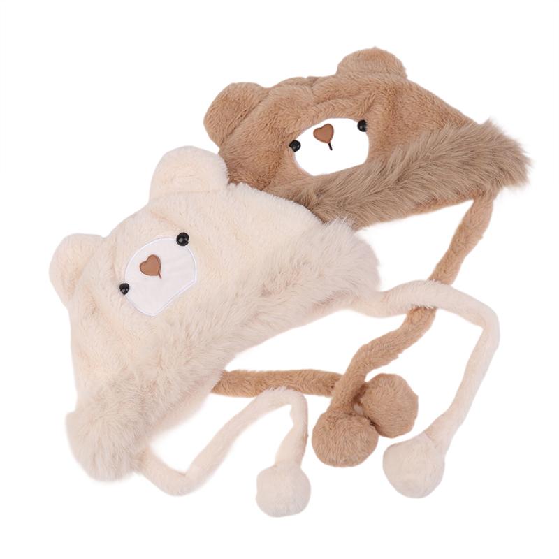 Winter Cartoon Cute Plush Hat Small Bear Raven Hat Women'S Outdoor Fashionable Warm Ear Protection Pullover Hat
