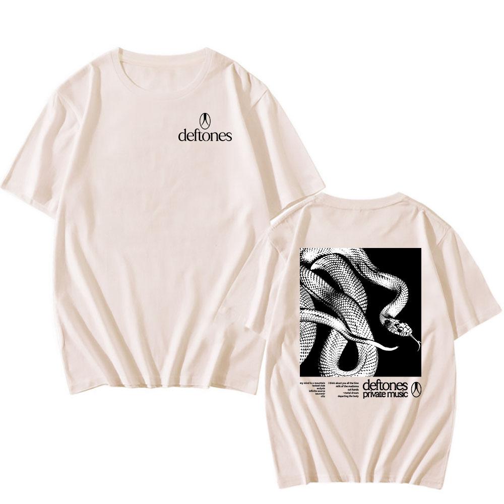 Deftones Snake T-shirt Privé Muziekalbum Print T-shirt Katoen Mode Korte Mouw T-shirts Dames Heren T-shirt Unisex Kleding