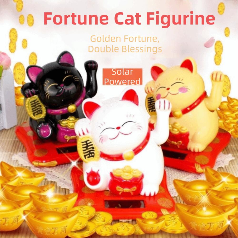 Waving Wealth Fortune Cat Figurine Mini Waving Hand Cat Ornaments Car Ornament Car Decor