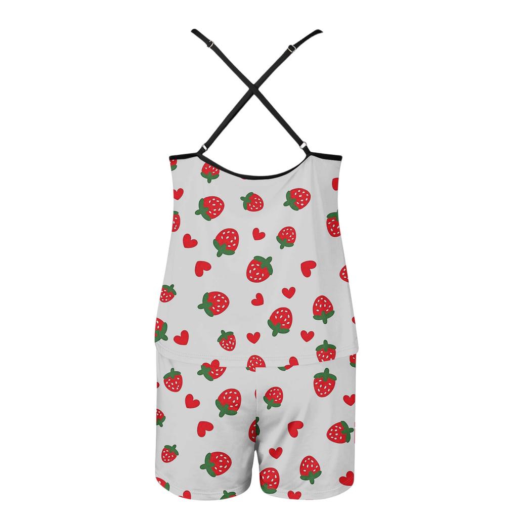 Weiches 2-teiliges Pyjama-Set für Damen, ärmellose Shorts, Loungewear-Sets, Pyjamas, Nachtwäsche