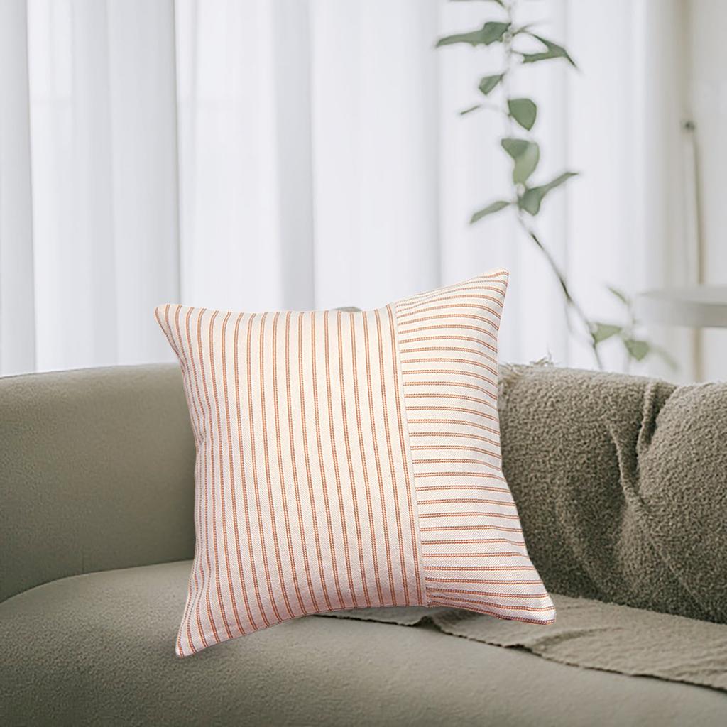 Solid Luxury Corduroy Striped Square Cushion Covers Soft Splicing Throw Pillow Covers for Couch Bed Chair Cushion Pillowcase