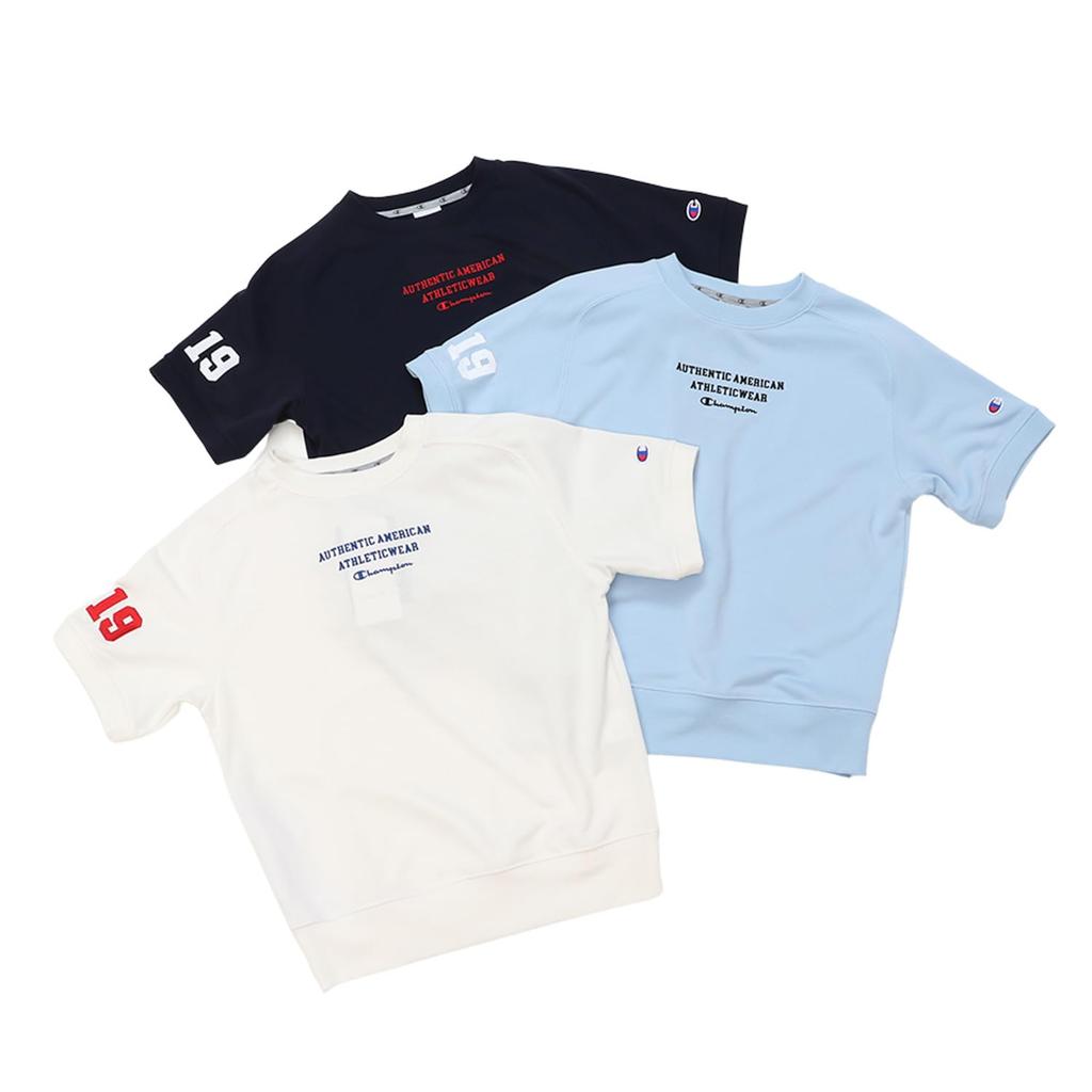 Short Antibacterial and Odor UV Graphic Logo Terry Short Sleeve Saxophone [Champion] Sweatshirt, Sleeve, Resistant, Stretch, Protection, Print,