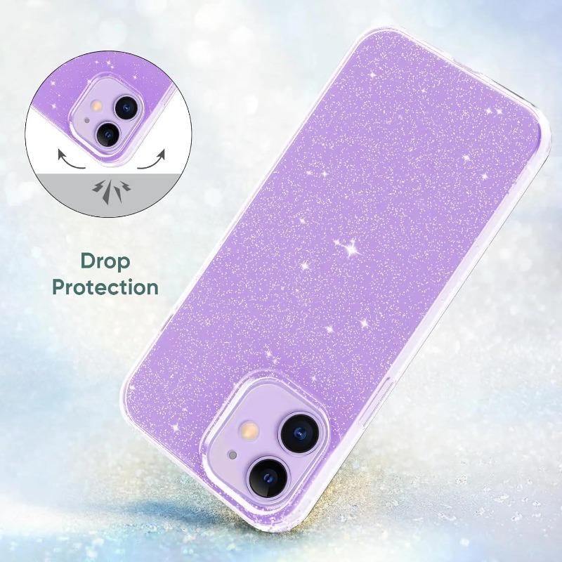 Glitter Clear Phone Case For iPhone 17 Air 16 15 Pro Max 14 Plus 13 Mini 12 11 16 E Transparent Women Girls Soft TPU Cover