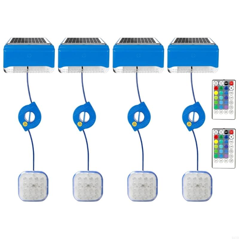 Solar Underwater Swimming Pool Lights with Remote Control Waterproof 16 Colors Lighting Pool Lights Easy to Use M4YD