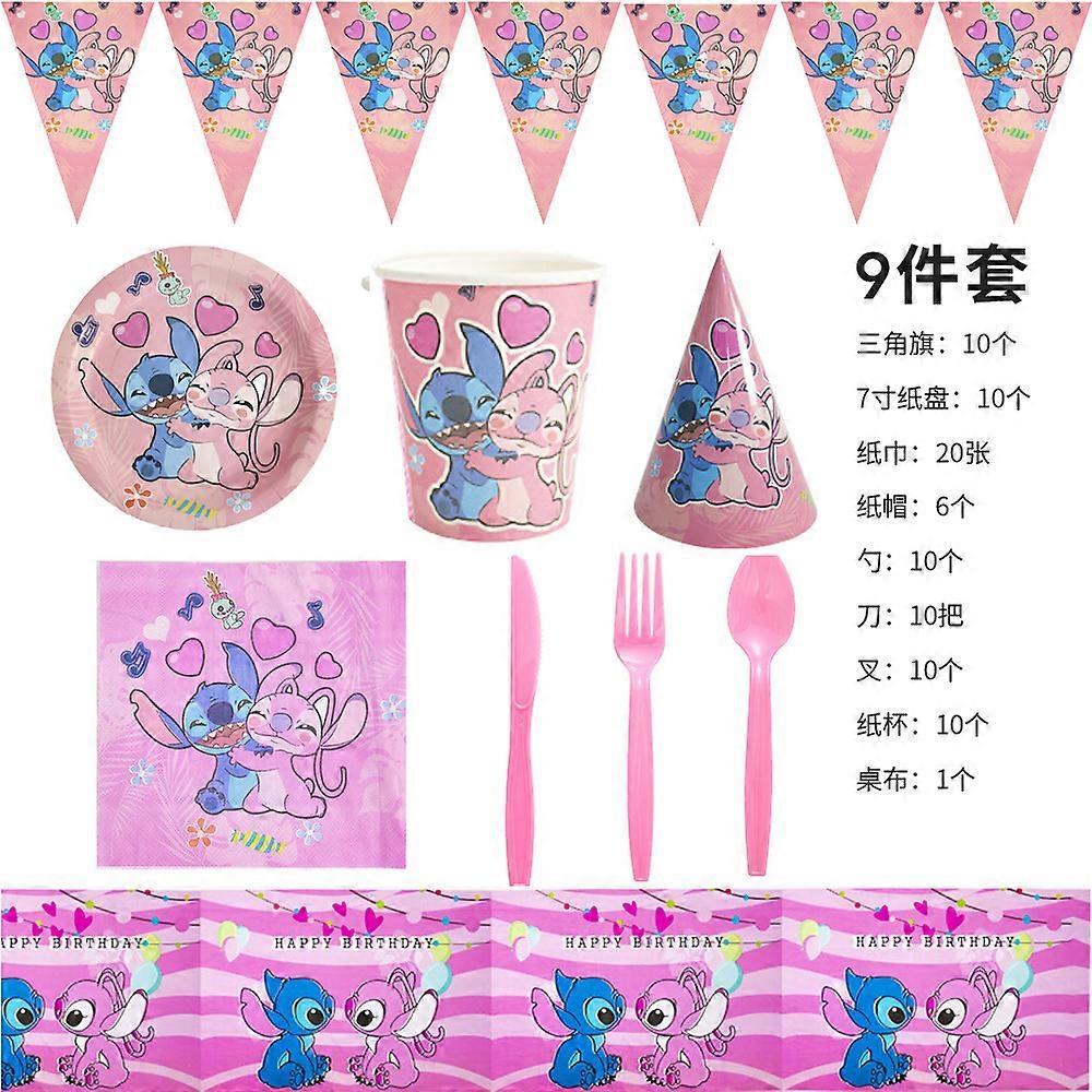 Stoviglie Decorazione Festa di Compleanno Angelo Punto Rosa Piatto di Carta Tazza Tovagliolo Set Palloncini Forniture per Decorazioni