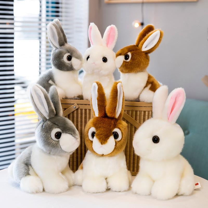 Adorable Long-eared Bunny Plush Toy Cute White Rabbit Stuffed Animal For Kids