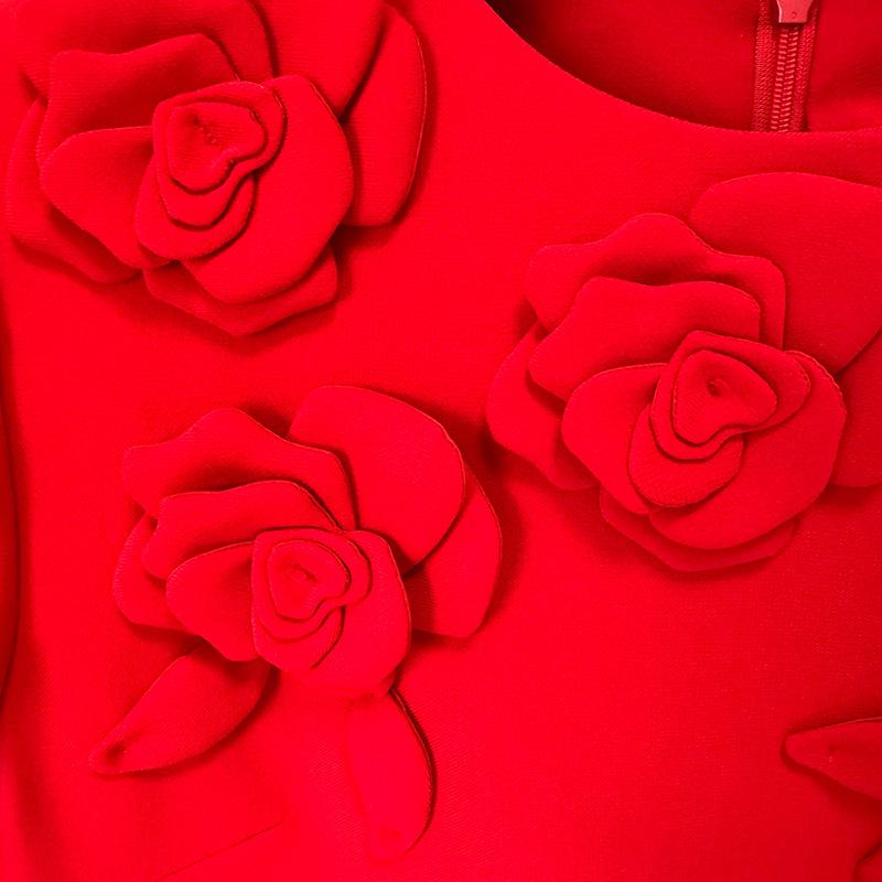 2024 European & American 3D Floral Short-Sleeve Dress